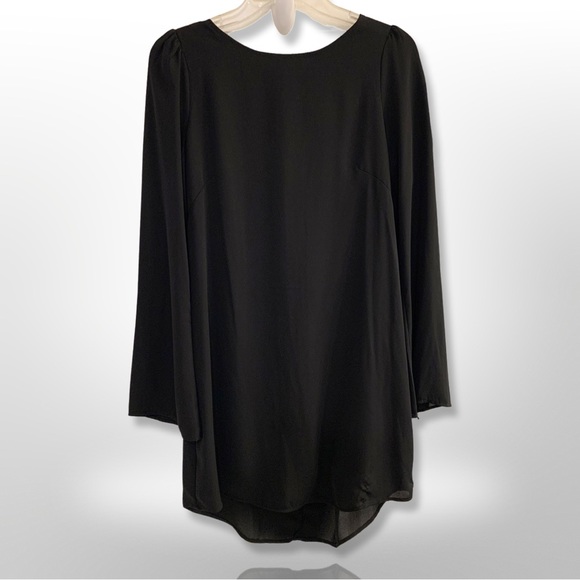 Express Dresses & Skirts - EXPRESS • Long-sleeve Black open-back dress with strings